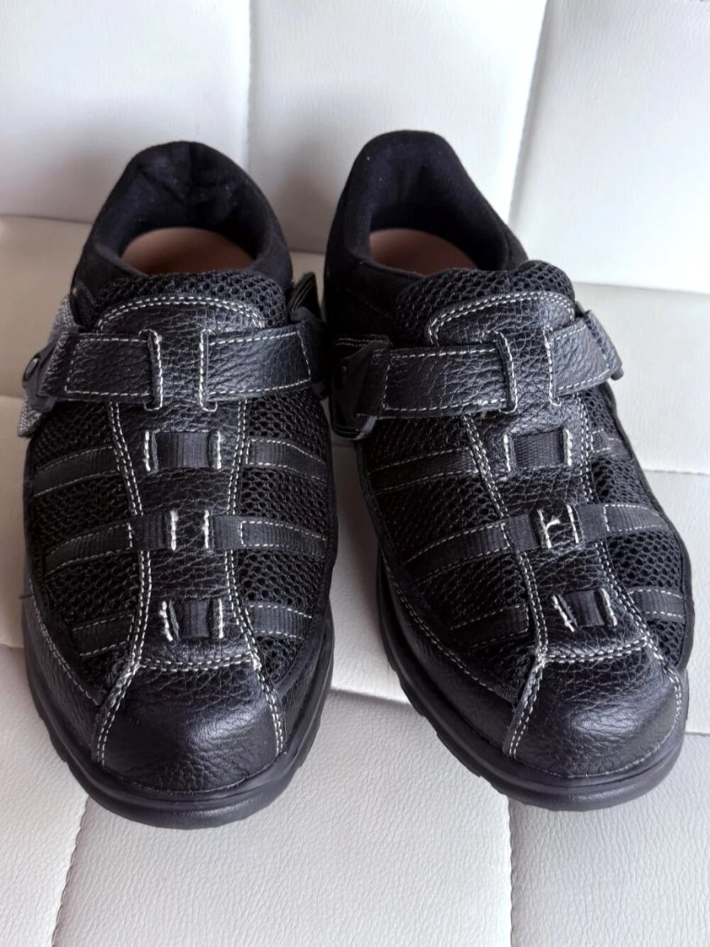 Dr Comfort Lucie X-Depth Black Leather Mesh Diabetic Shoes Women's 9 XW New